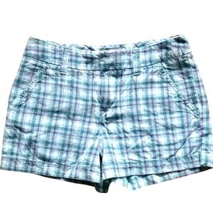 Ivy & Moon Girls Aqua and Purple Plaid Shorts Size 10‎